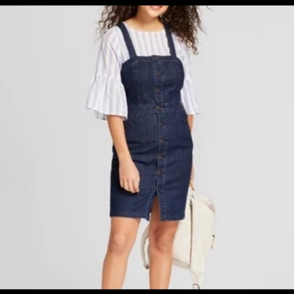 Universal Thread Button Front Denim Dress